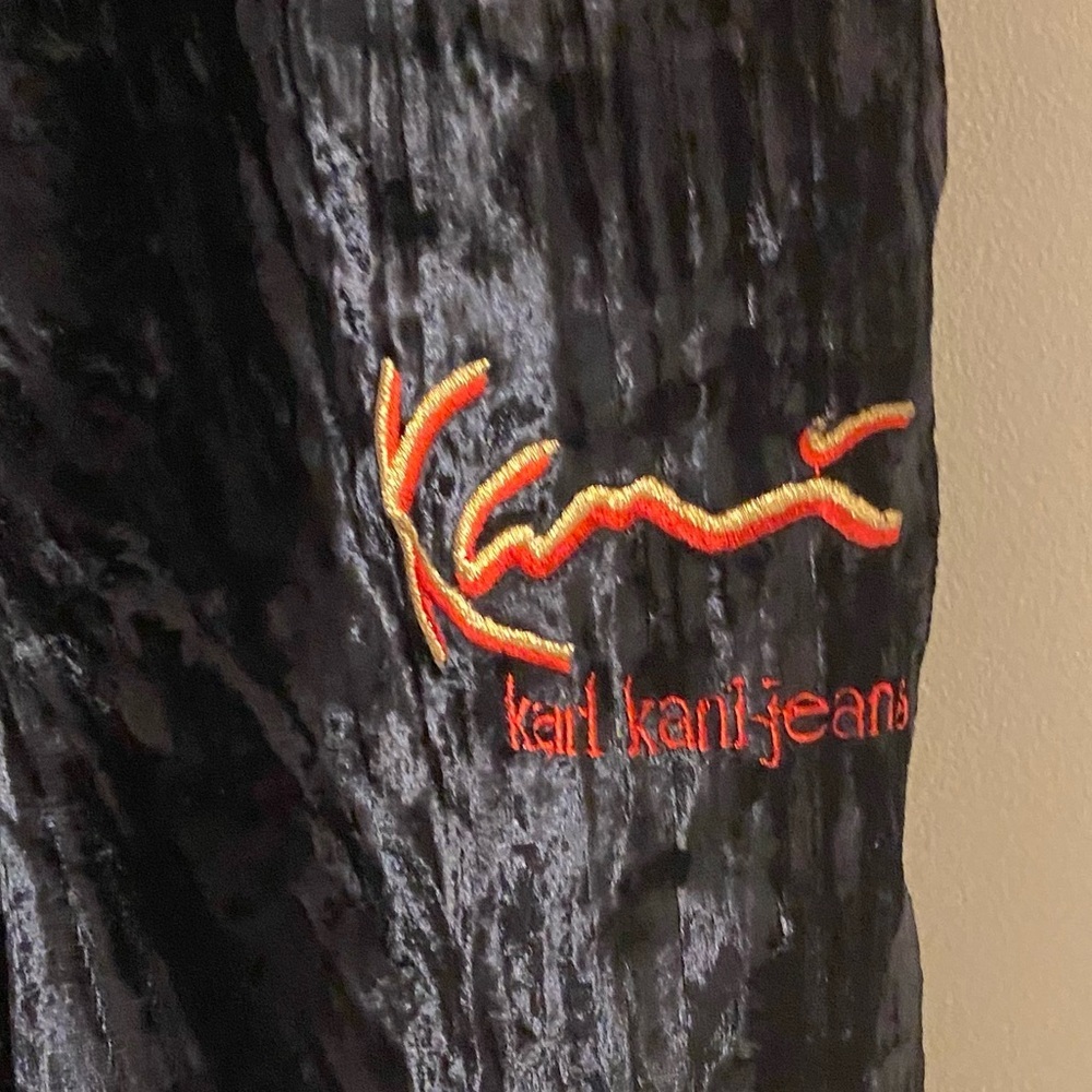 Karl Kani Jeans Logo Vintage Black Velvet Jogger Pants Size XXL. - Picture 2 of 9